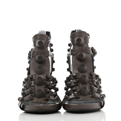 Balenciaga Calfskin Giant Covered Arena Sandals 37 Gris Asphalt 2 of 7