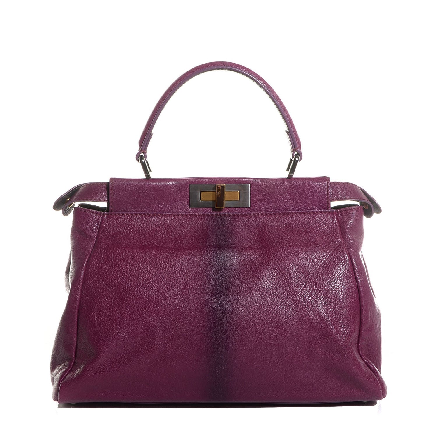 Goatskin Zucca Medium Peekaboo Iconic Satchel Ciclamino Tobacco Moro