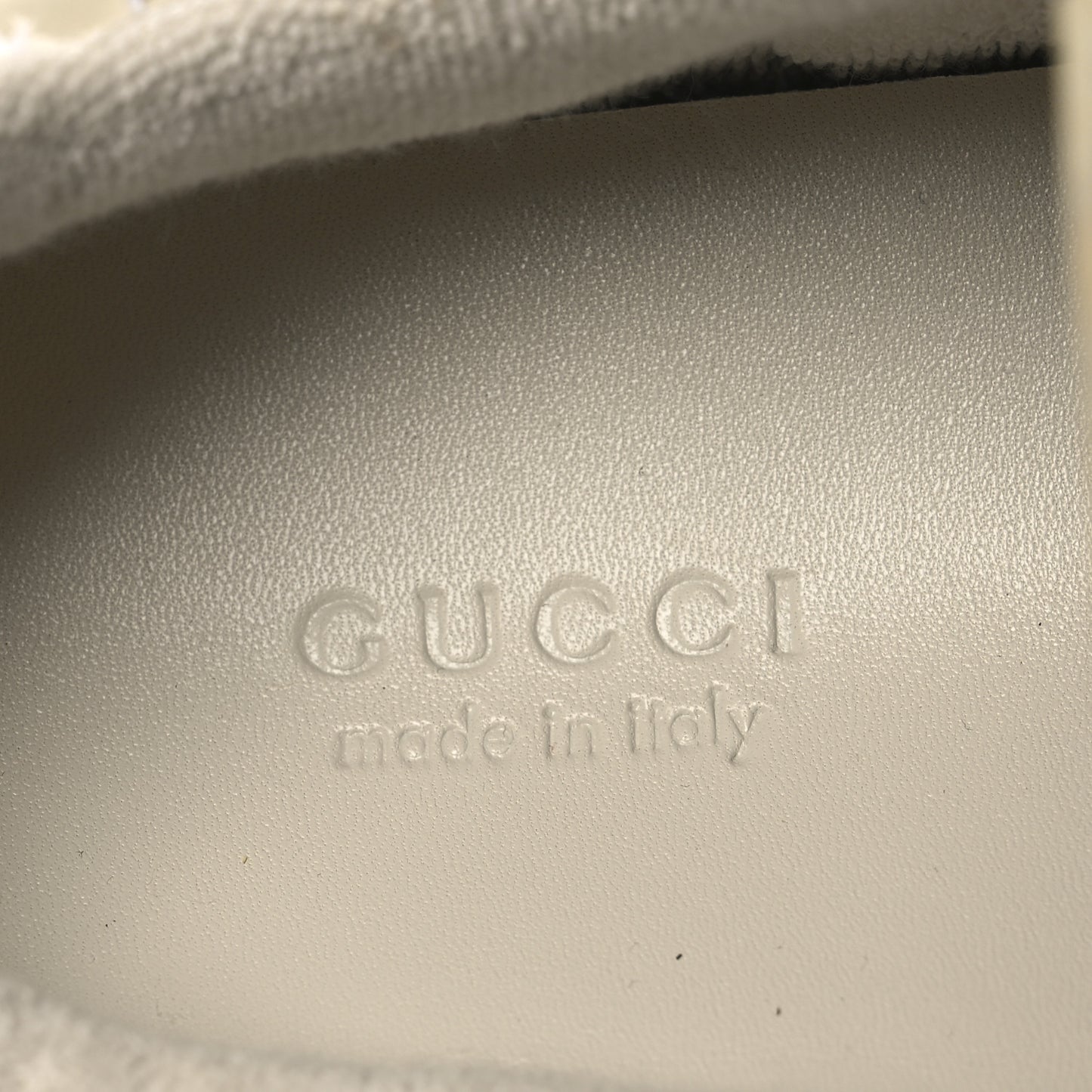 Calfskin Lame GG Monogram Web Womens Screener Sneakers 39 Gardenia Silver Dusty Milk White