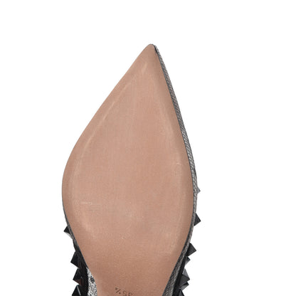 Valentino Garavani Mesh Point d'Esprit Suede Rockstud Ankle Strap 100mm Pumps 35.5 Black 11 of 12