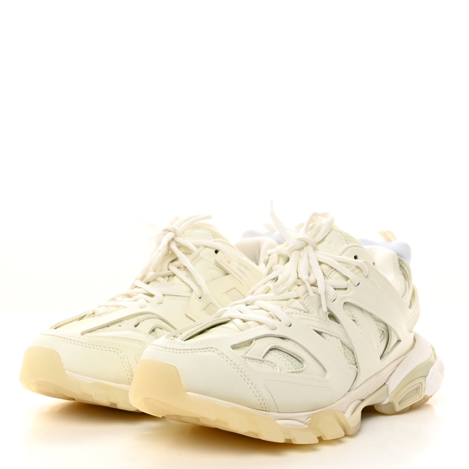 Balenciaga Mesh Nubuck Effect Fabric Glow in the Dark Womens Track Sneakers 41 White 3 of 9