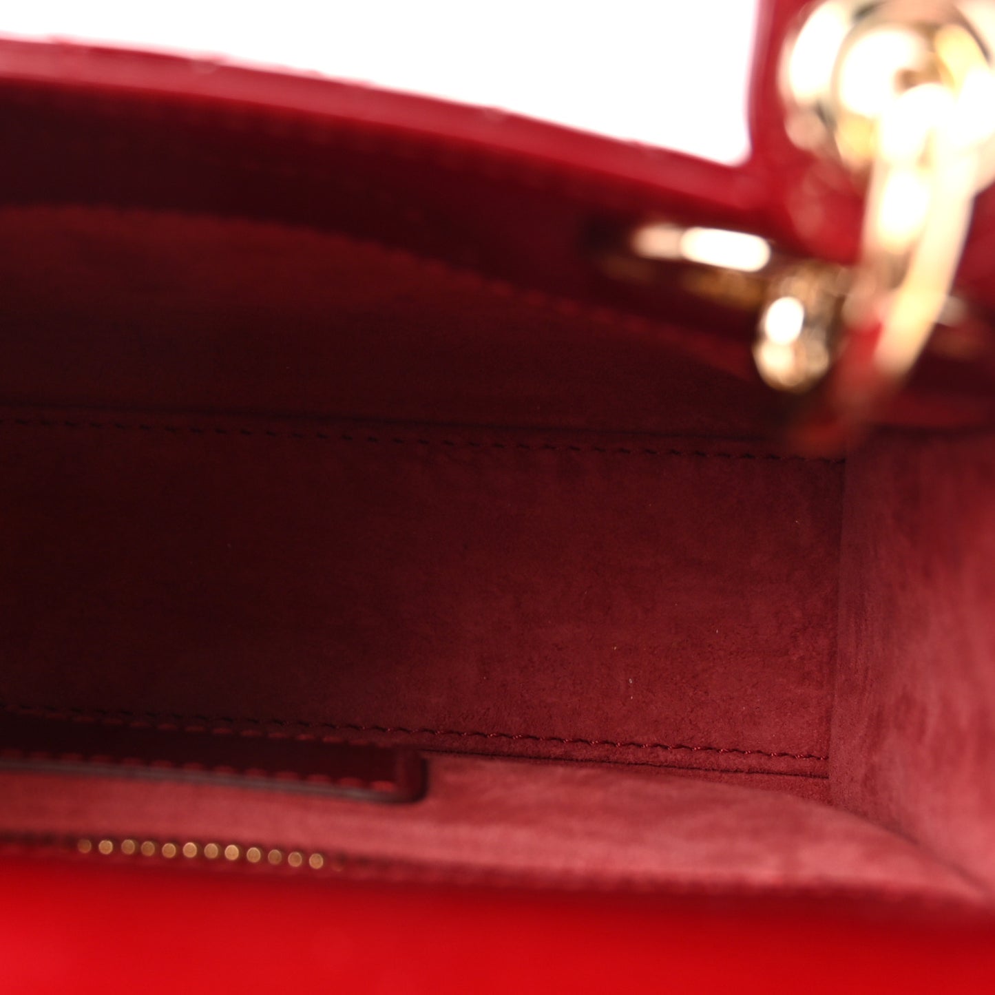 Patent Cannage Mini Lady Dior Red