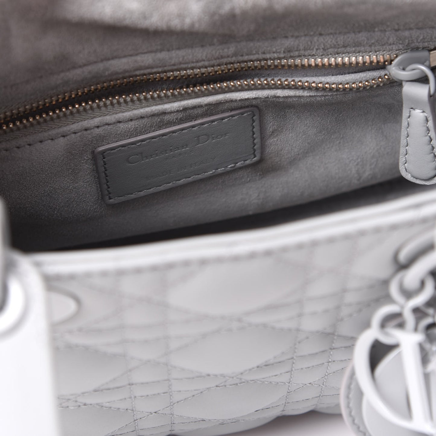Ultra Matte Calfskin Cannage Small My ABCDior Lady Dior Gray