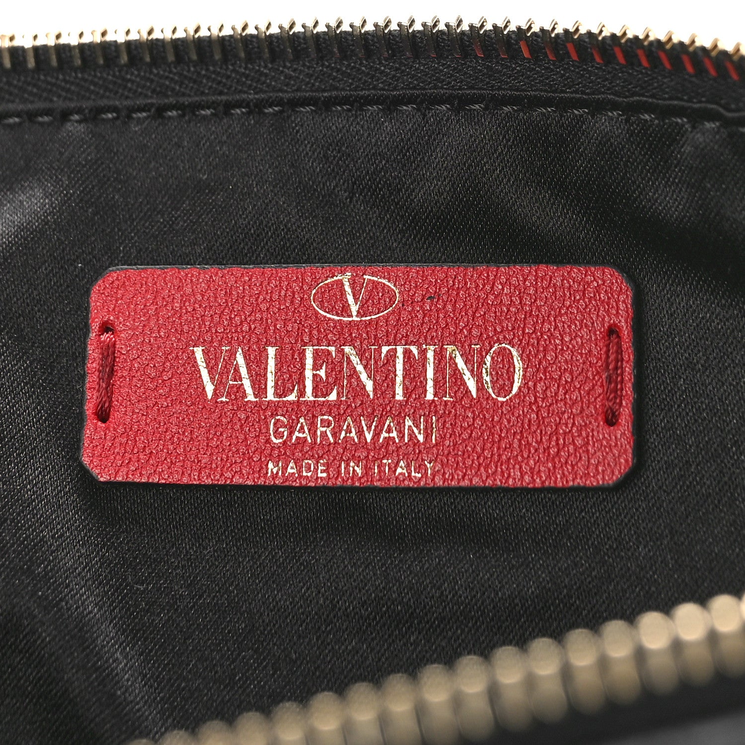 Valentino Garavani Calfskin VLTN Large Flat Zip Pouch Black 6 of 9