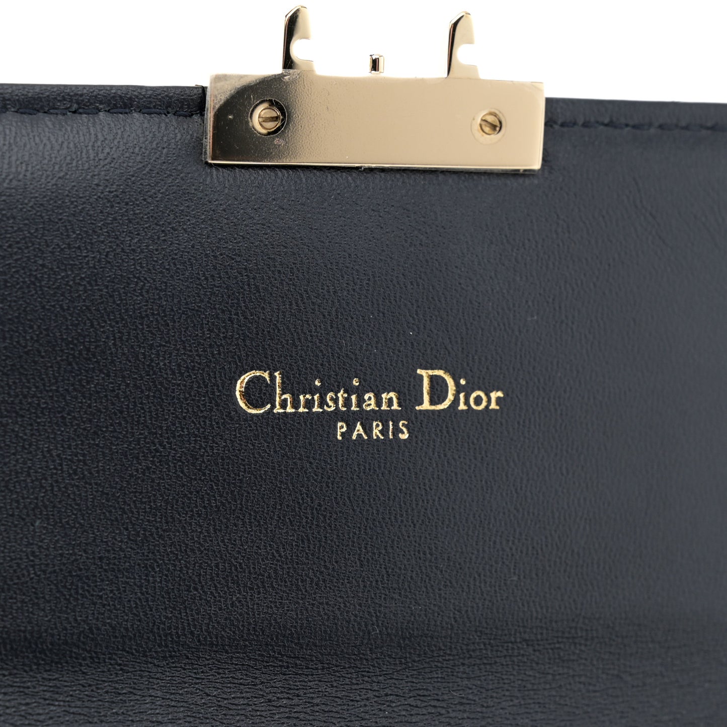 Metallic Crinkled Cannage Miss Dior Chain Wallet Silver
