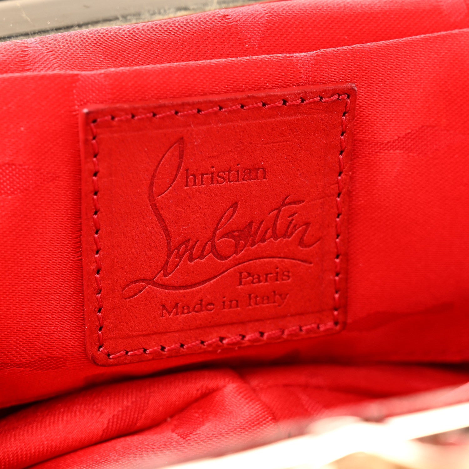 Christian Louboutin Satin Loubi Lula Mini Frame Clutch Black 6 of 6