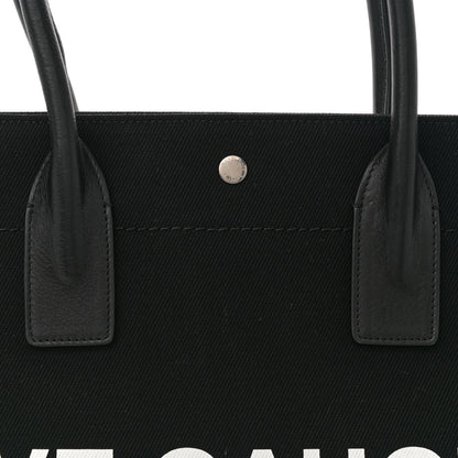 Saint Laurent Linen Calfskin Rive Gauche Tote Black 8 of 12