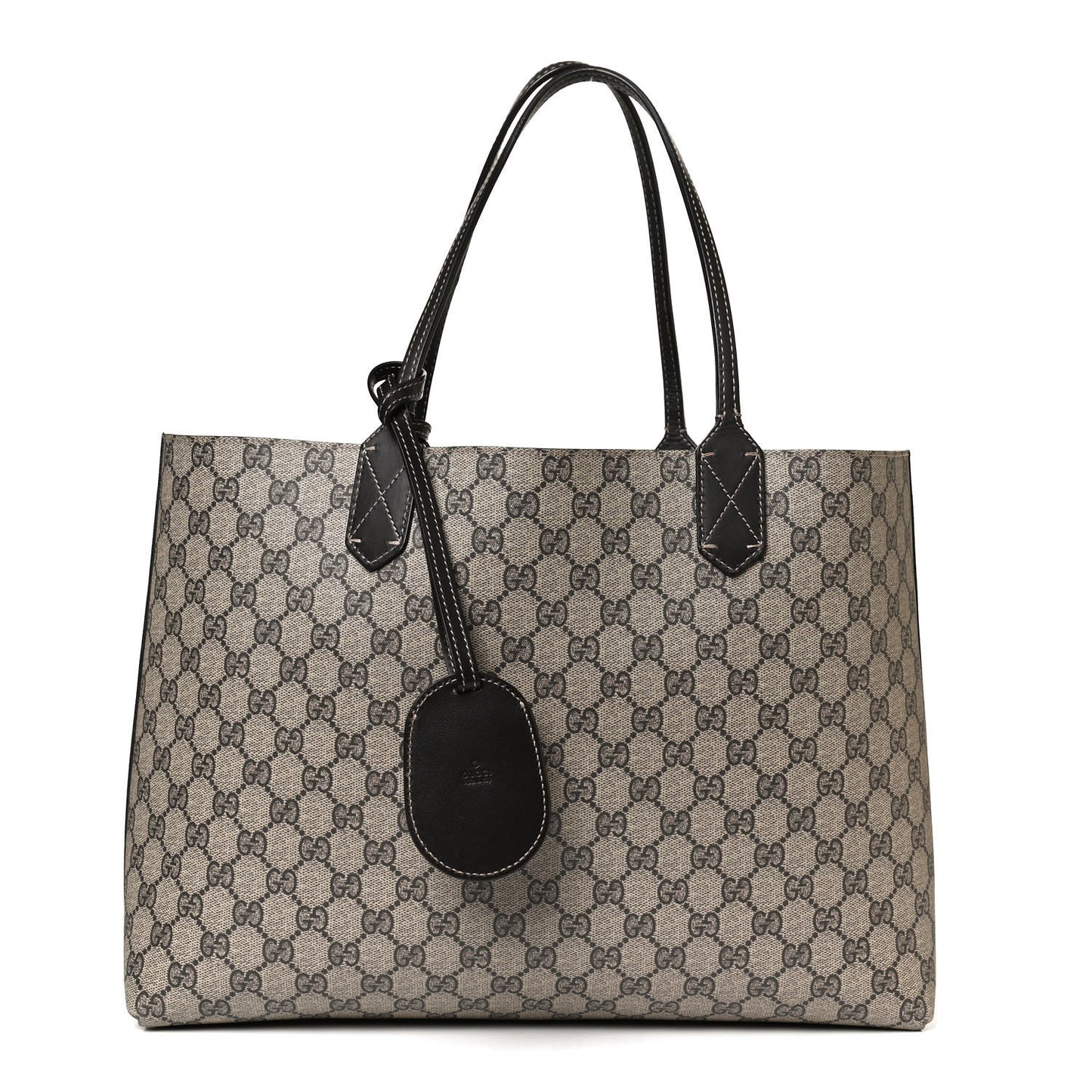 GG Supreme Monogram Large Reversible Tote Beige Black