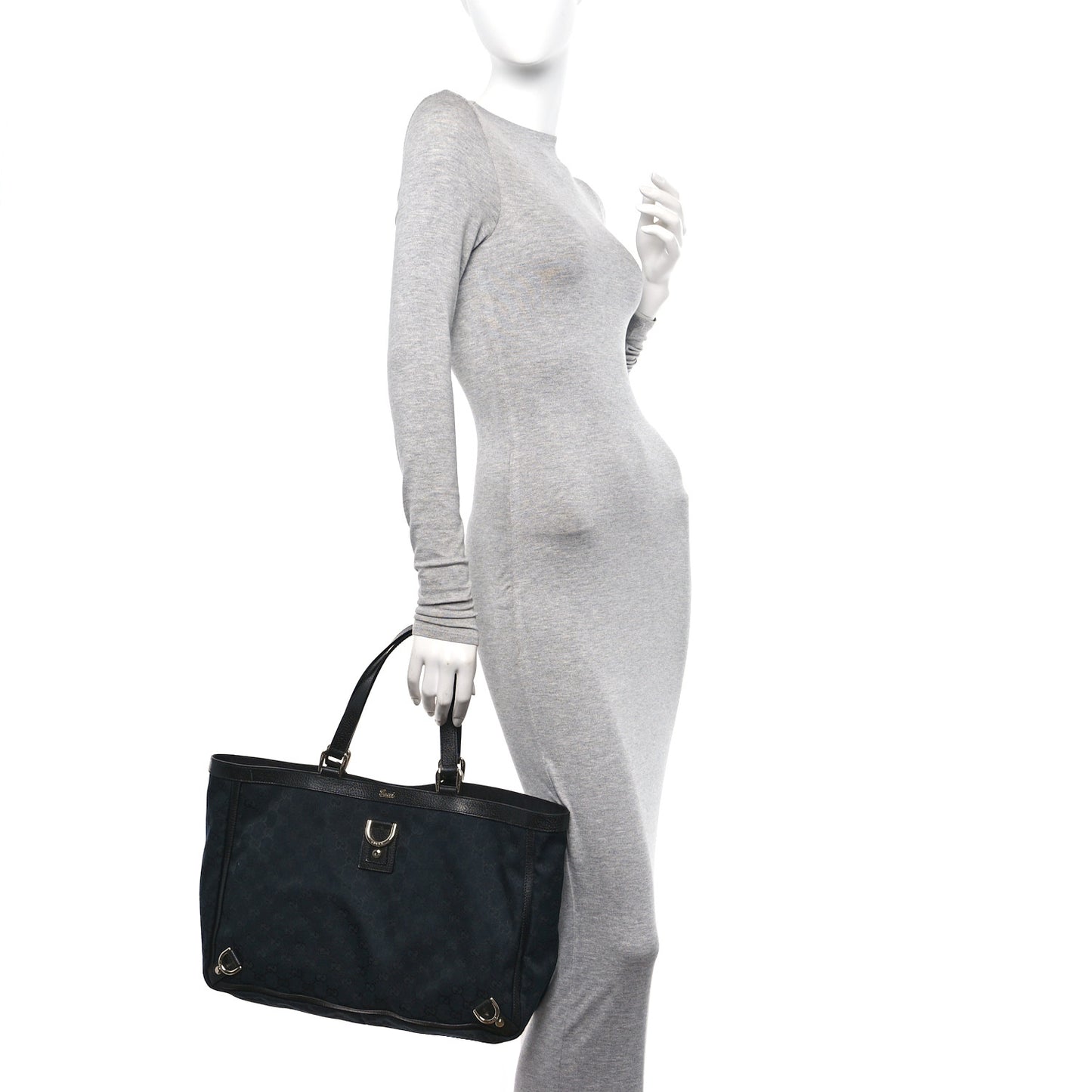 Monogram Large Abbey Tote Navy Black