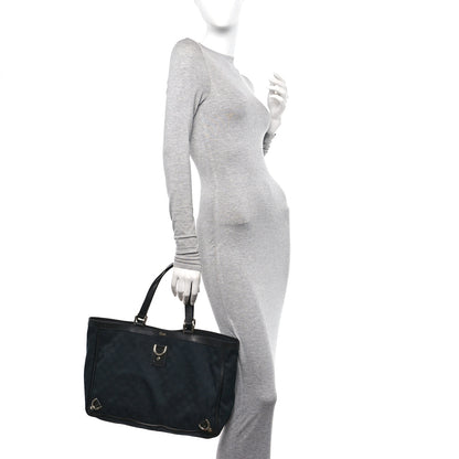 Gucci Monogram Large Abbey Tote Navy Black 2 of 10