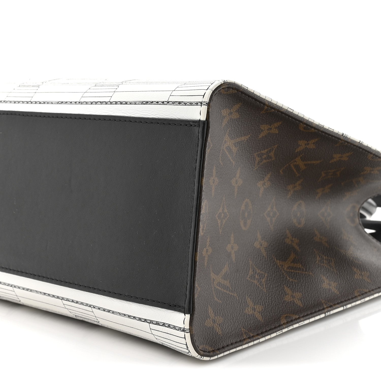 Louis Vuitton X FORNASETTI Calfskin Architettura Onthego MM Black White 8 of 17