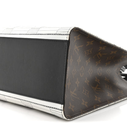 Louis Vuitton X FORNASETTI Calfskin Architettura Onthego MM Black White 8 of 17