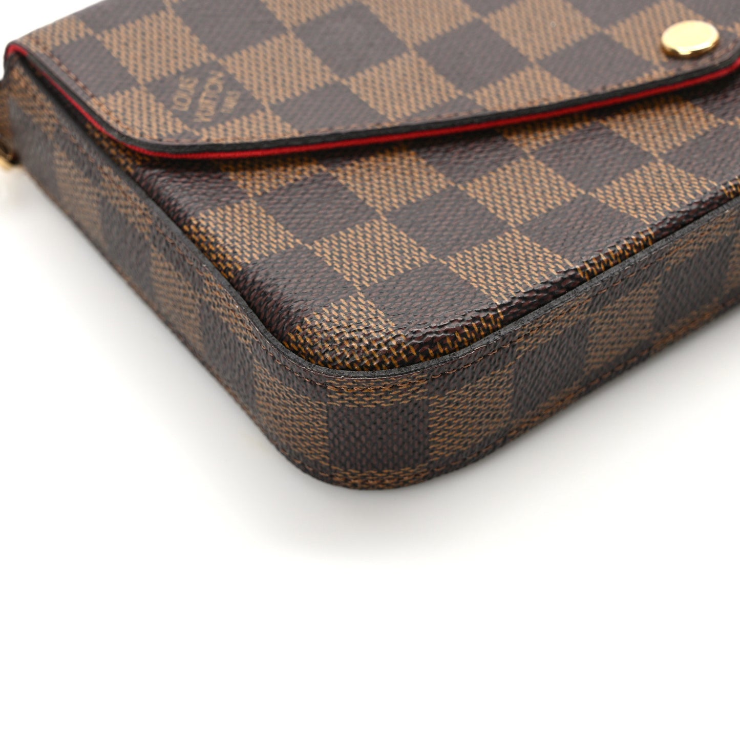 LOUIS VUITTON Damier Ebene Pochette Felicie Chain Wallet