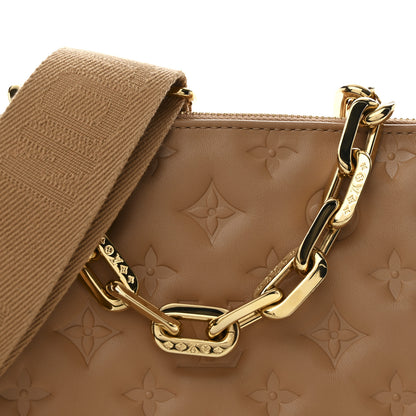 Louis Vuitton Lambskin Embossed Monogram Coussin PM Camel 9 of 11