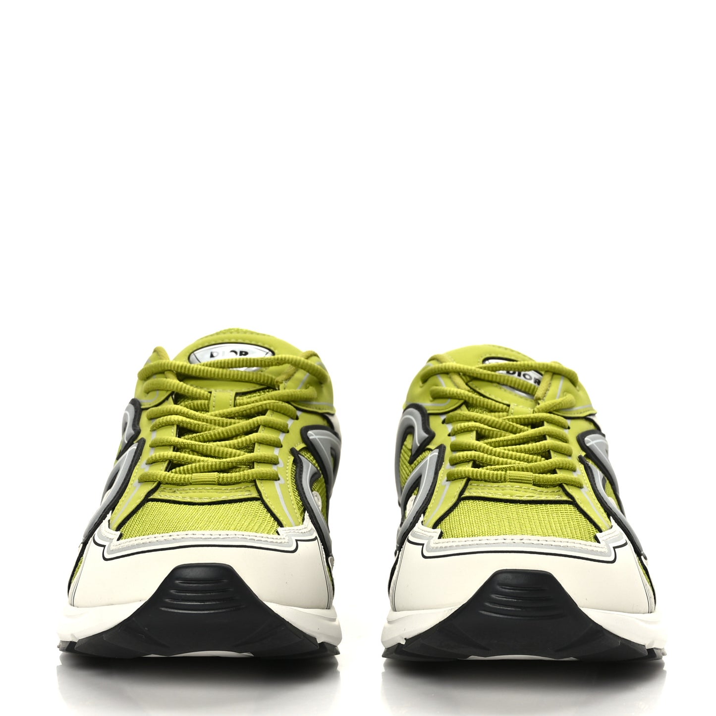 Technical Mesh Calfskin Mens B30 Sneakers 43 Green Grey
