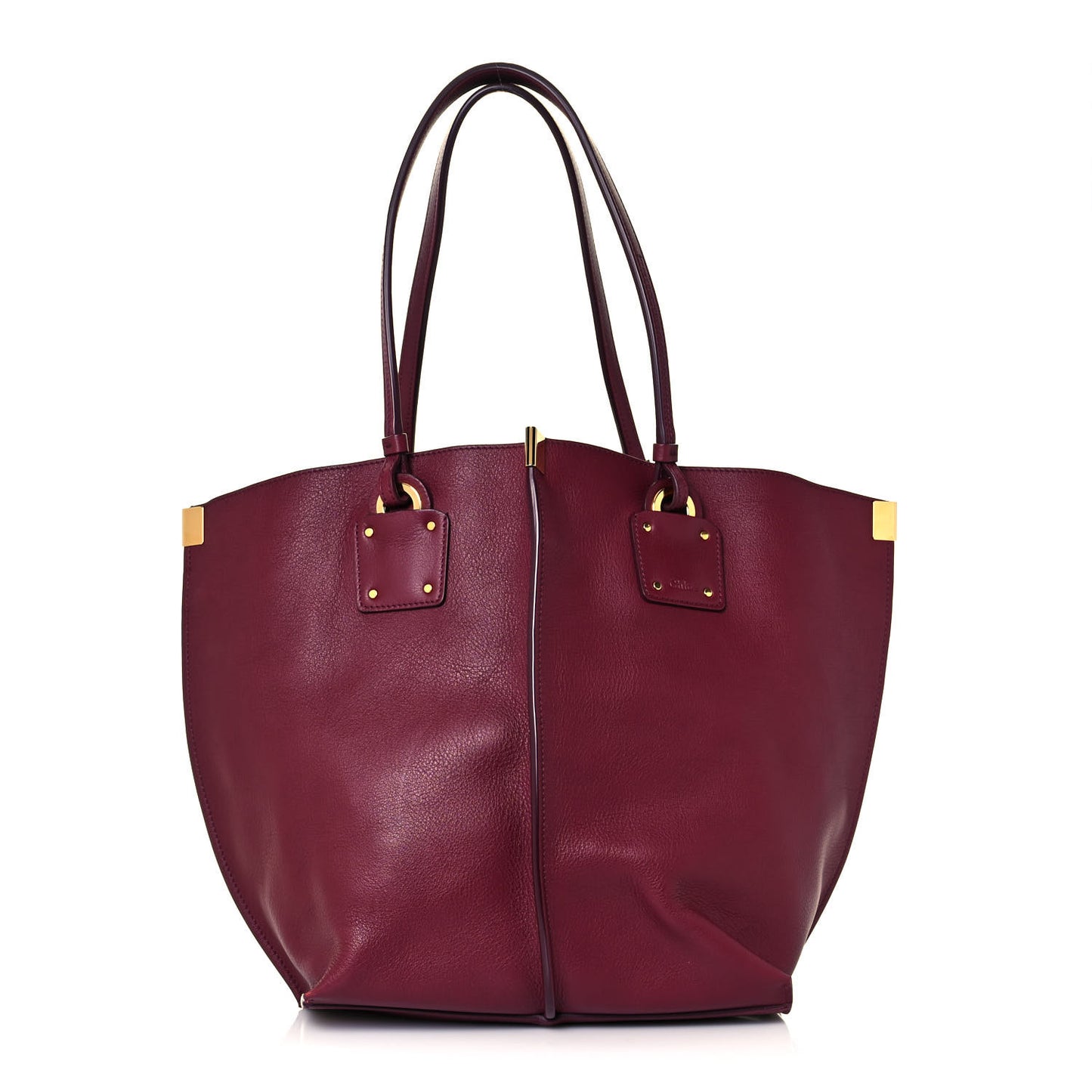 Smooth Calfskin Medium Vick Tote Burnt Mahogany