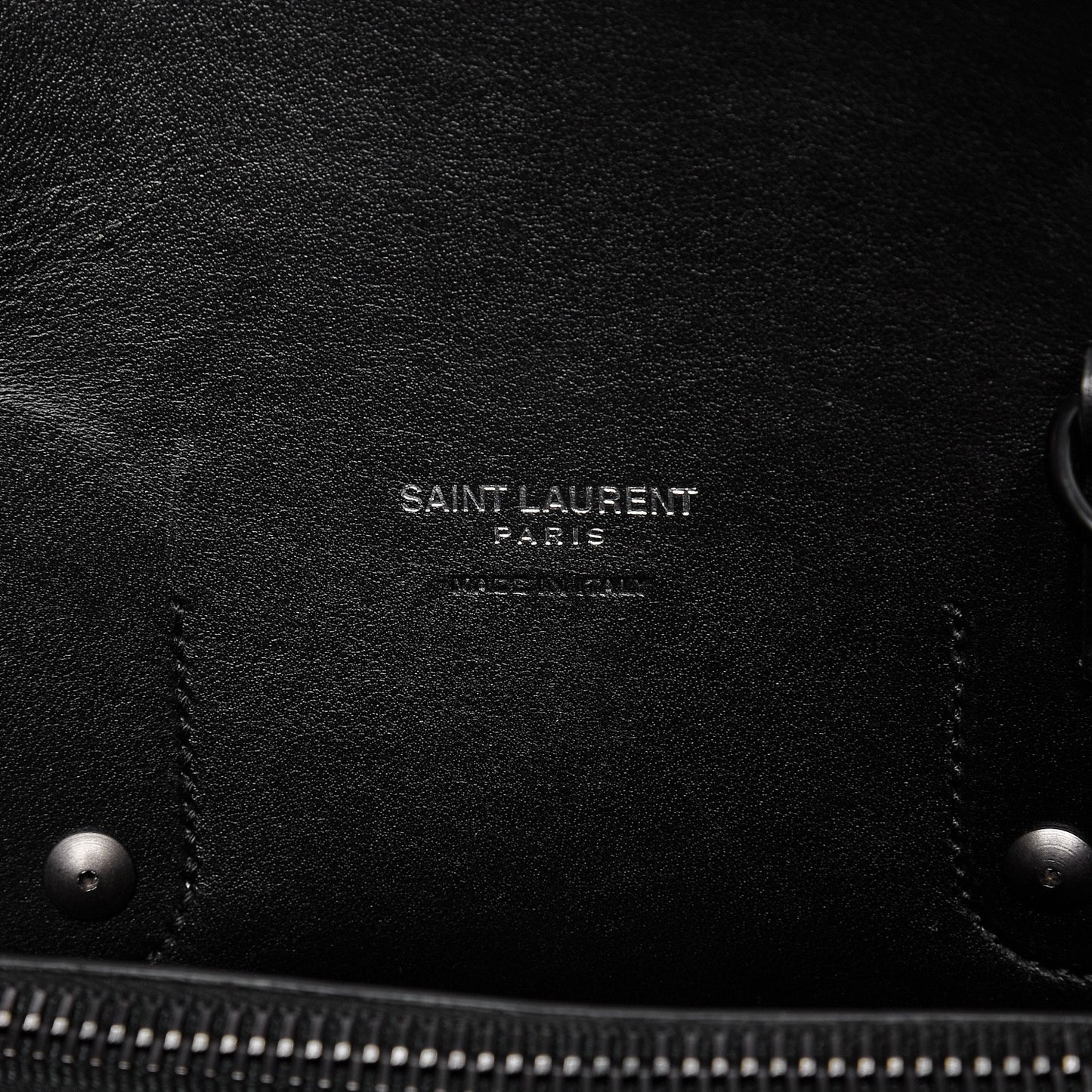 Grained Calfskin Topstitch Small Sac De Jour Black Porcelain