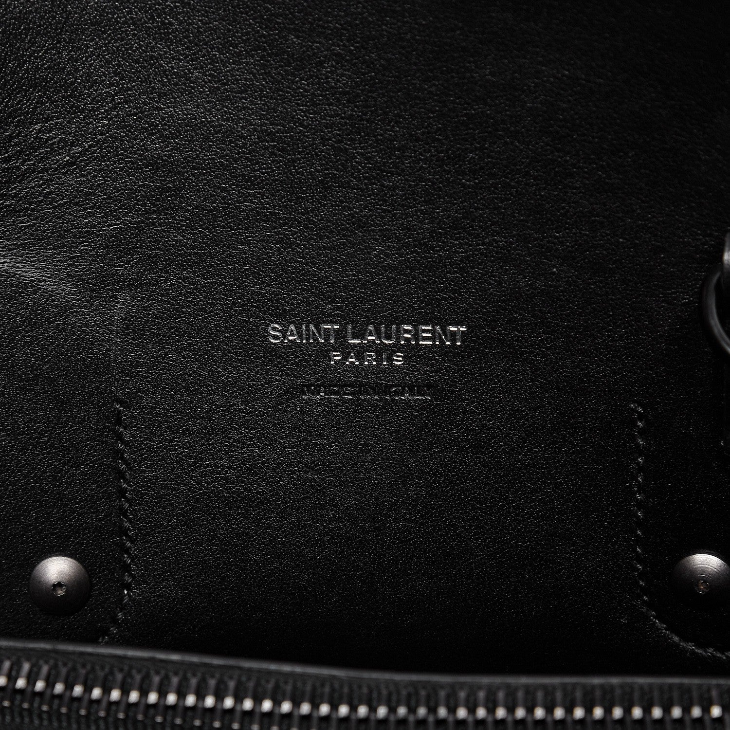 Saint Laurent Grained Calfskin Topstitch Small Sac De Jour Black Porcelain 8 of 10