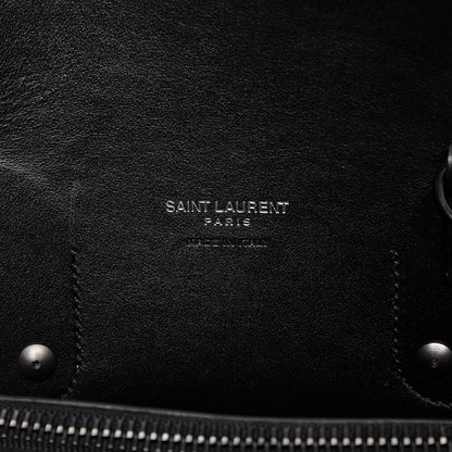 Saint Laurent Grained Calfskin Topstitch Small Sac De Jour Black Porcelain 8 of 10