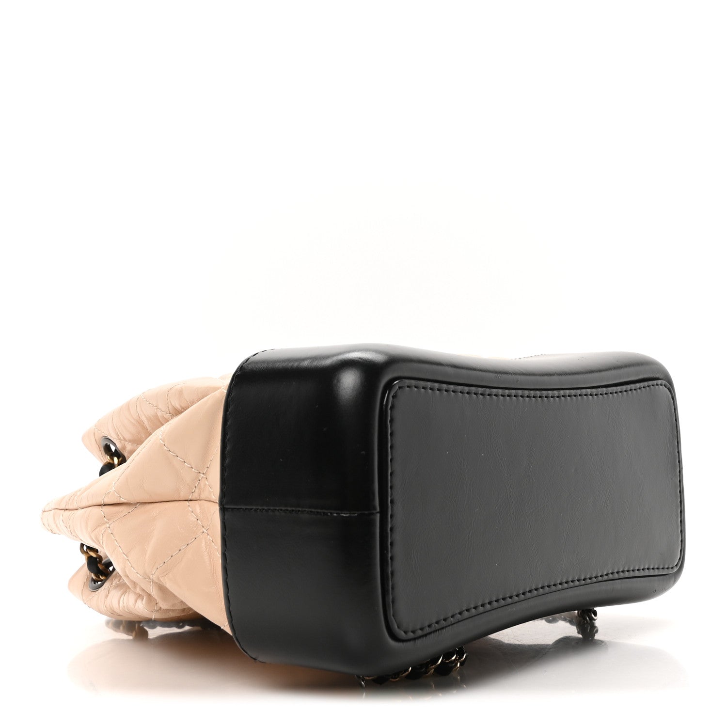 Chanel Aged Calfskin Quilted Small Gabrielle Backpack Beige Black 4 of 10