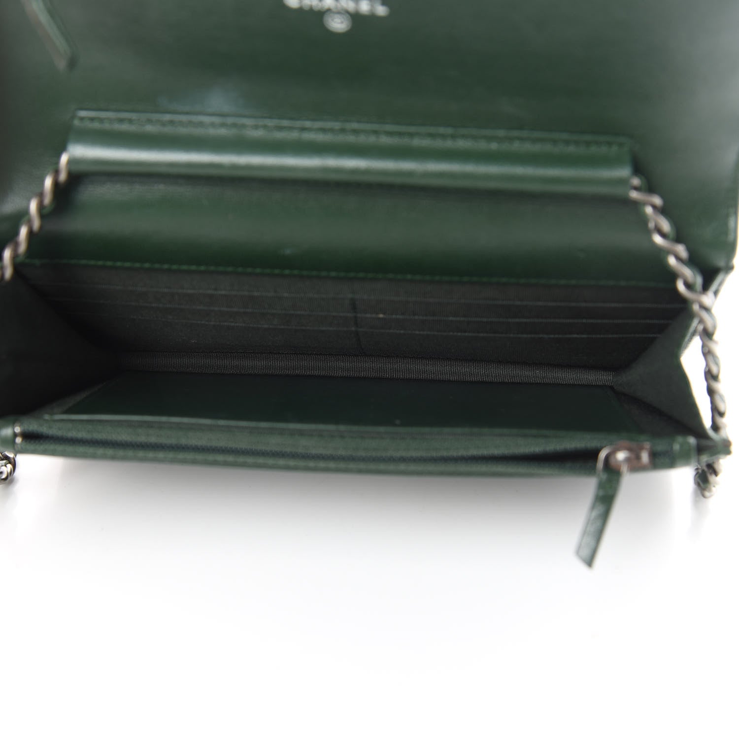 Chanel Lambskin Quilted Boy Wallet On Chain WOC Green 5 of 17
