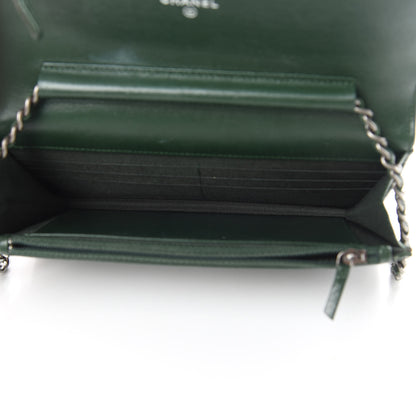 Chanel Lambskin Quilted Boy Wallet On Chain WOC Green 5 of 17