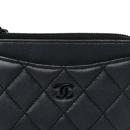 Chanel Pearly Lambskin Quilted Zip Card Holder So Black 8 of 9