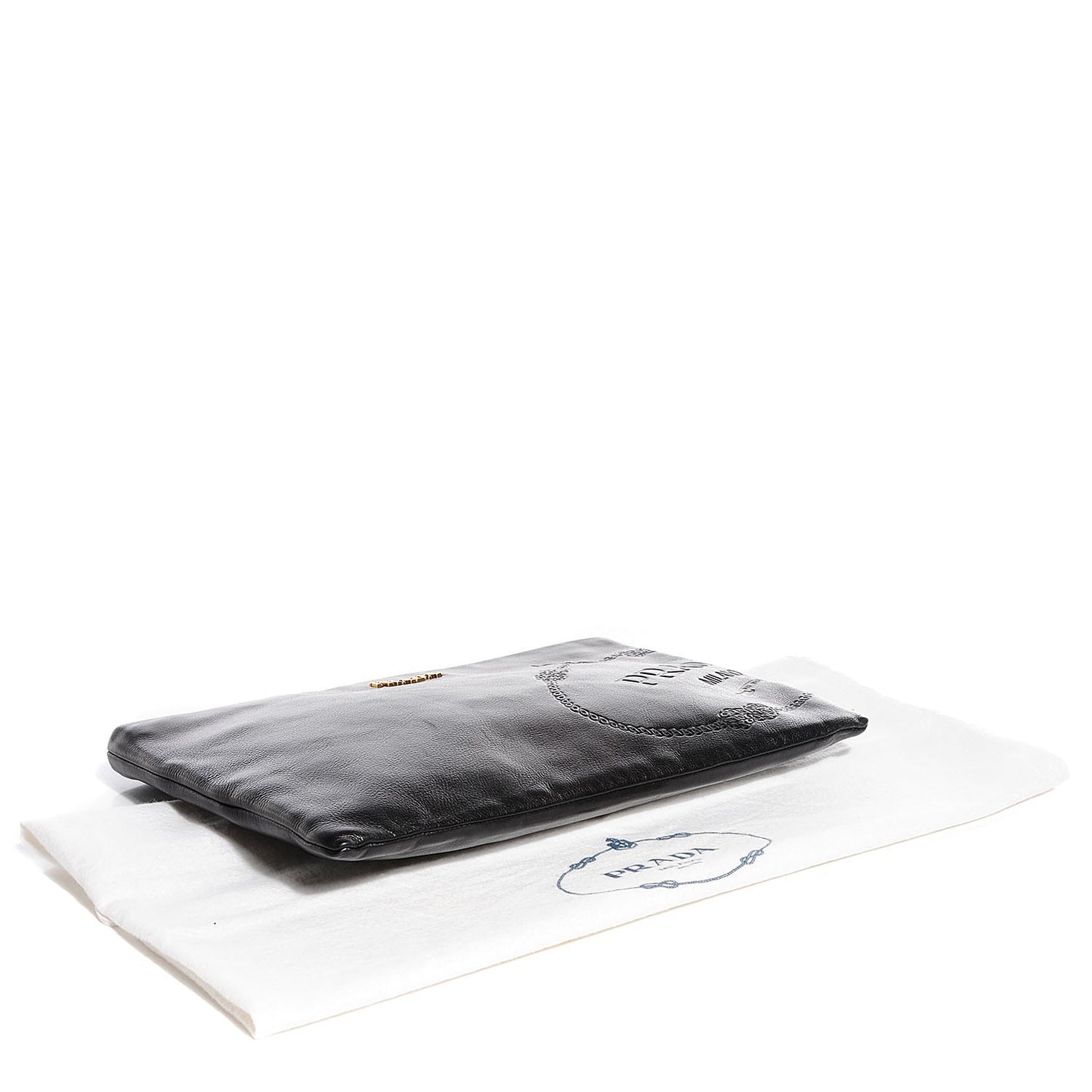 Nappa Embossed Logo Clutch Nero Black