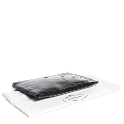 Prada Nappa Embossed Logo Clutch Nero Black 4 of 11