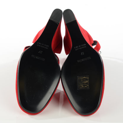 Hermes Suede Goatskin Lively Wedge Pumps 37 Piment 6 of 9