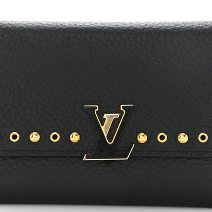 Louis Vuitton Taurillon Capucines Studded Compact Wallet Black 8 of 9