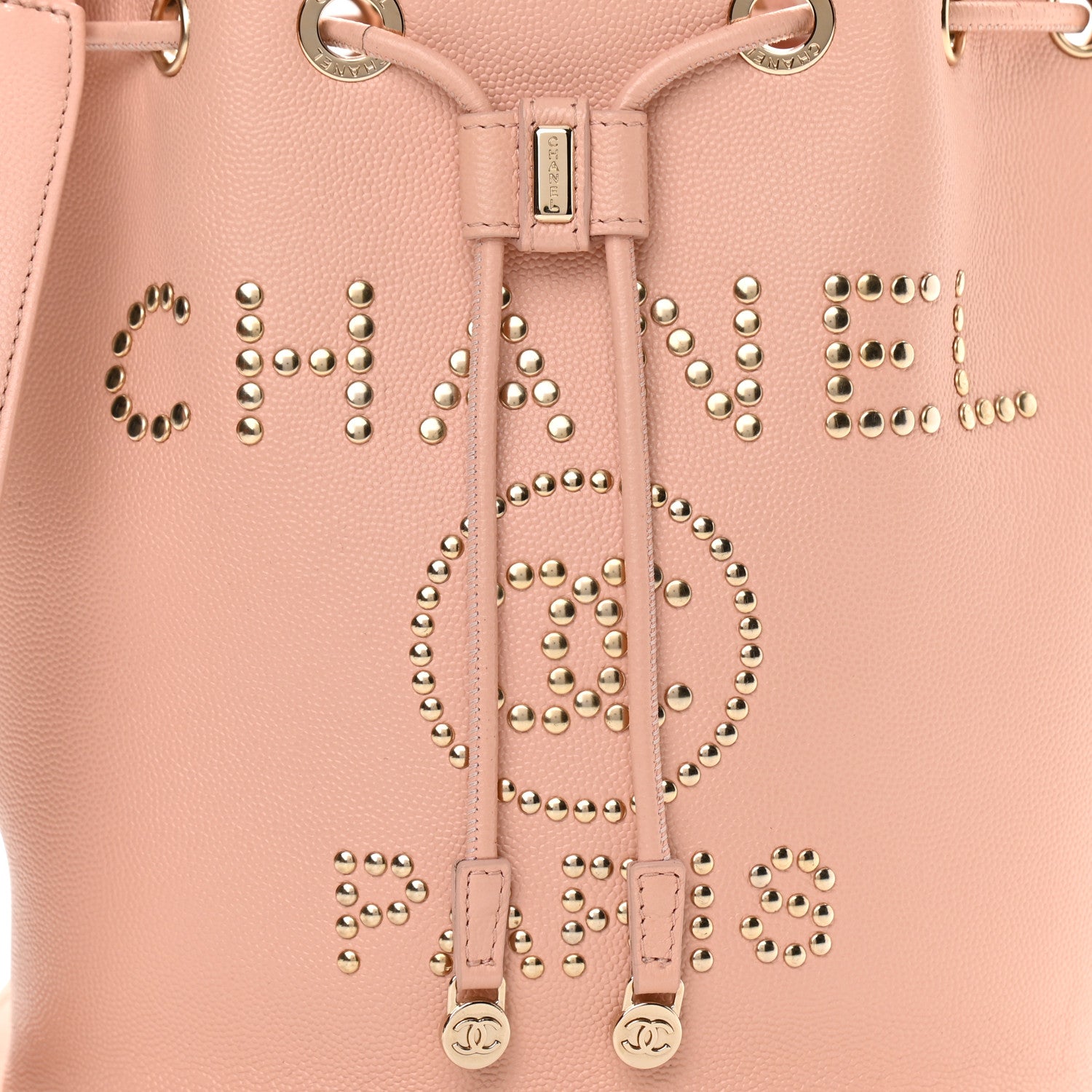 Chanel Caviar Deauville Drawstring Bucket Bag Light Pink 8 of 13