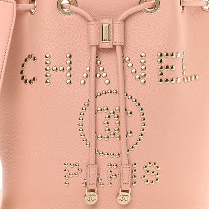 Chanel Caviar Deauville Drawstring Bucket Bag Light Pink 8 of 13