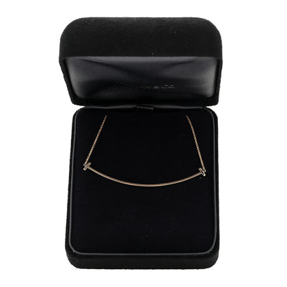 Tiffany 18K Rose Gold Large T Smile Pendant Necklace 4 of 5