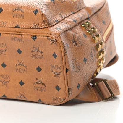 MCM Visetos Small Side Stud Stark Backpack Cognac 10 of 10