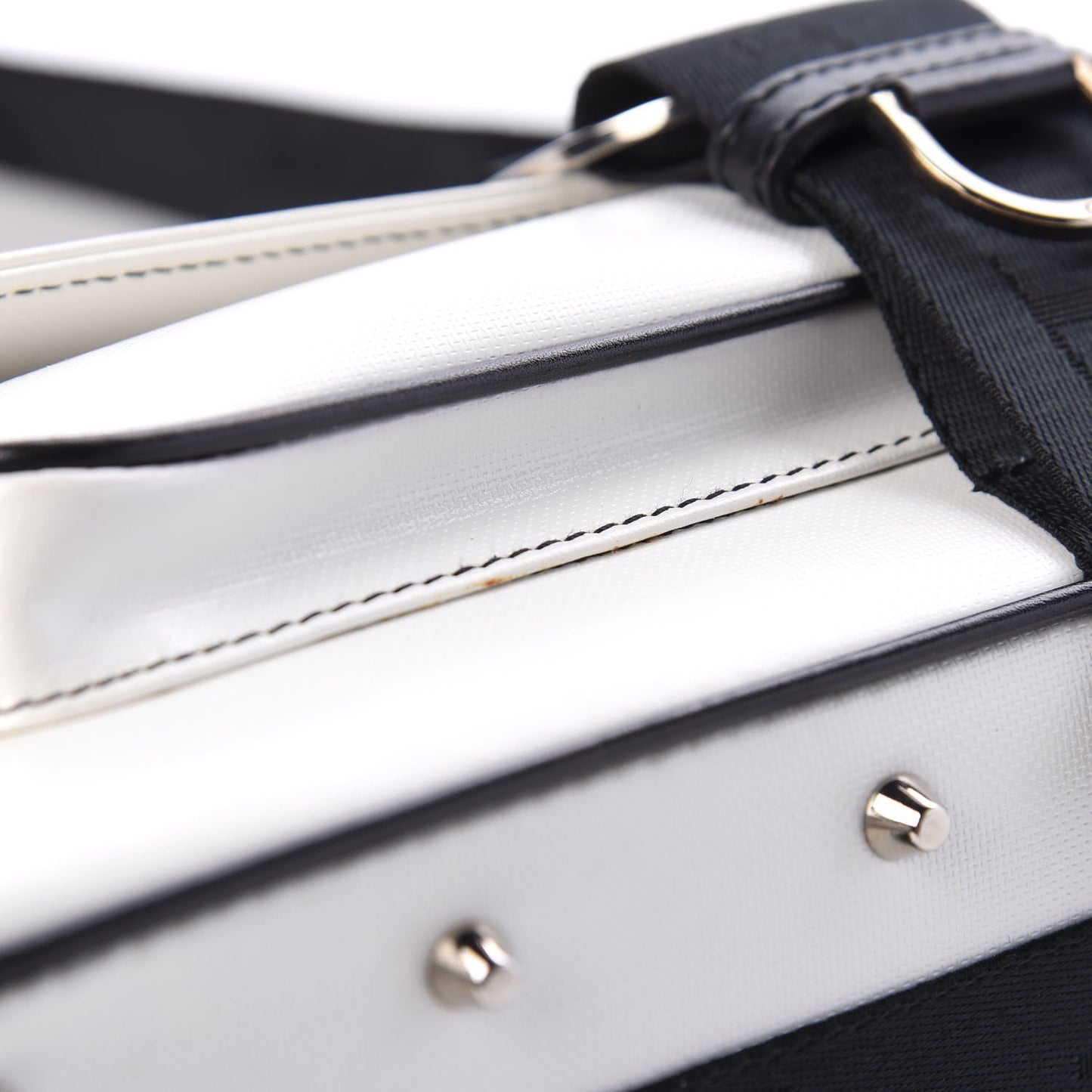 Coated Canvas Crystal Hardcore Bag White