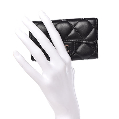 Chanel Lambskin Quilted 6 Key Holder Black 2 of 13