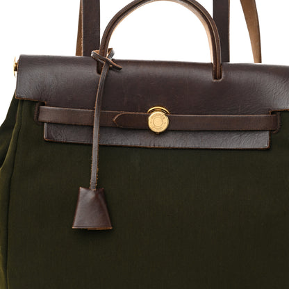 Hermes Toile Vache Calfskin Herbag 30 PM Backpack Kaki Ebene 9 of 16
