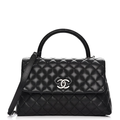 Chanel Caviar Lizard Quilted Small Coco Handle Flap Black 1 of 9