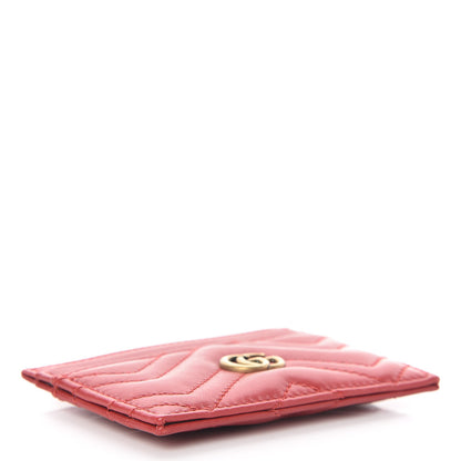 Gucci Calfskin Matelasse GG Marmont Card Holder Hibiscus Red 4 of 7