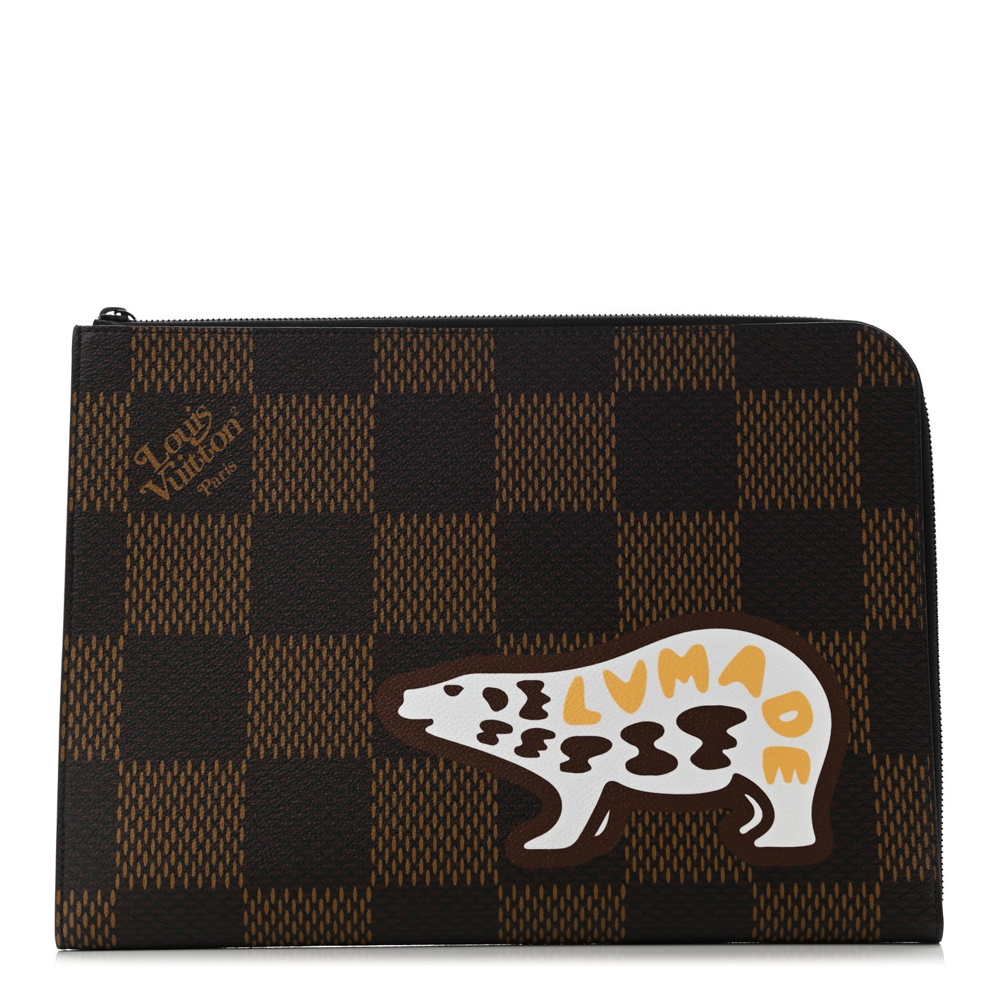 X NIGO Giant Damier Ebene Bear Pochette Jour GM