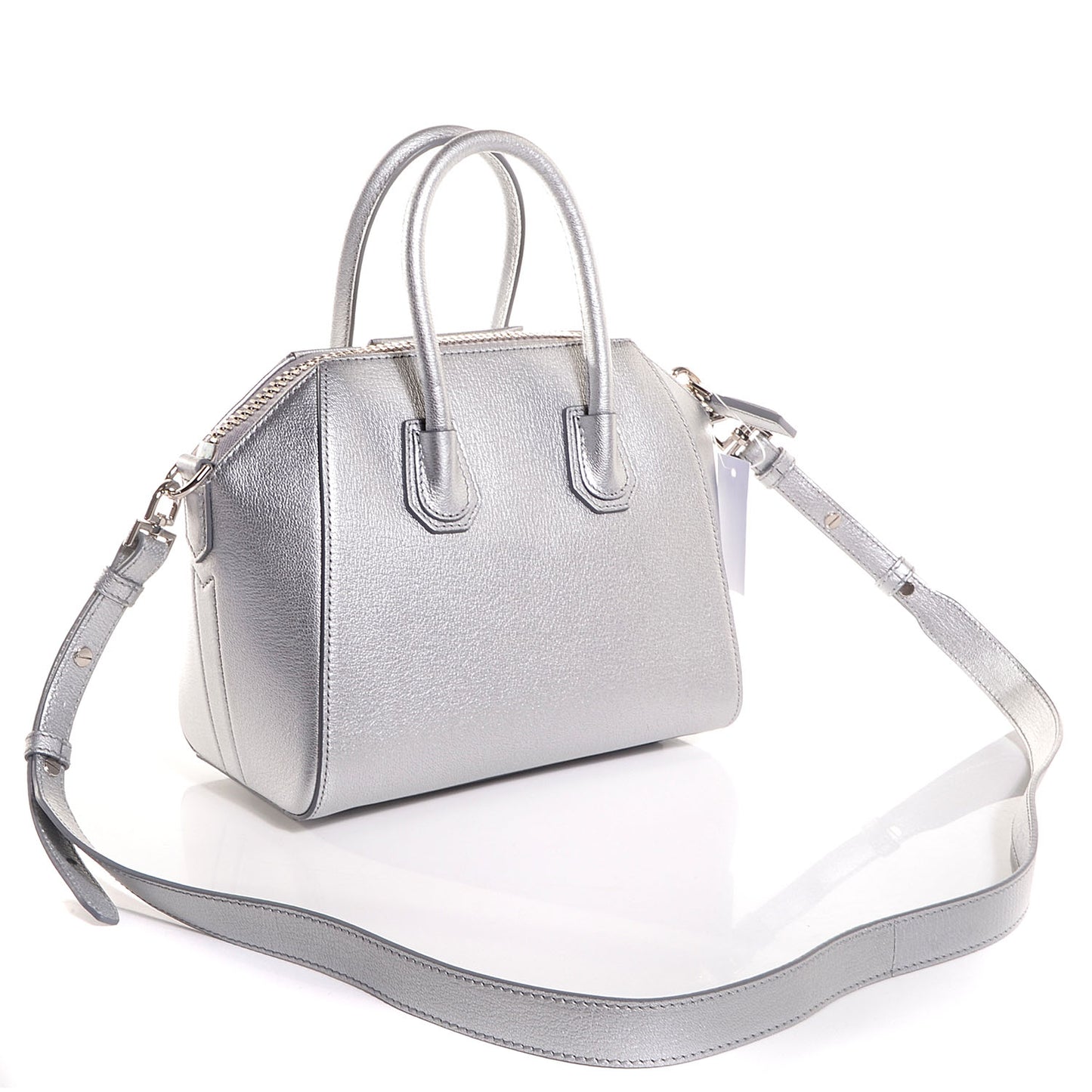 Sugar Goatskin Mini Antigona Silver