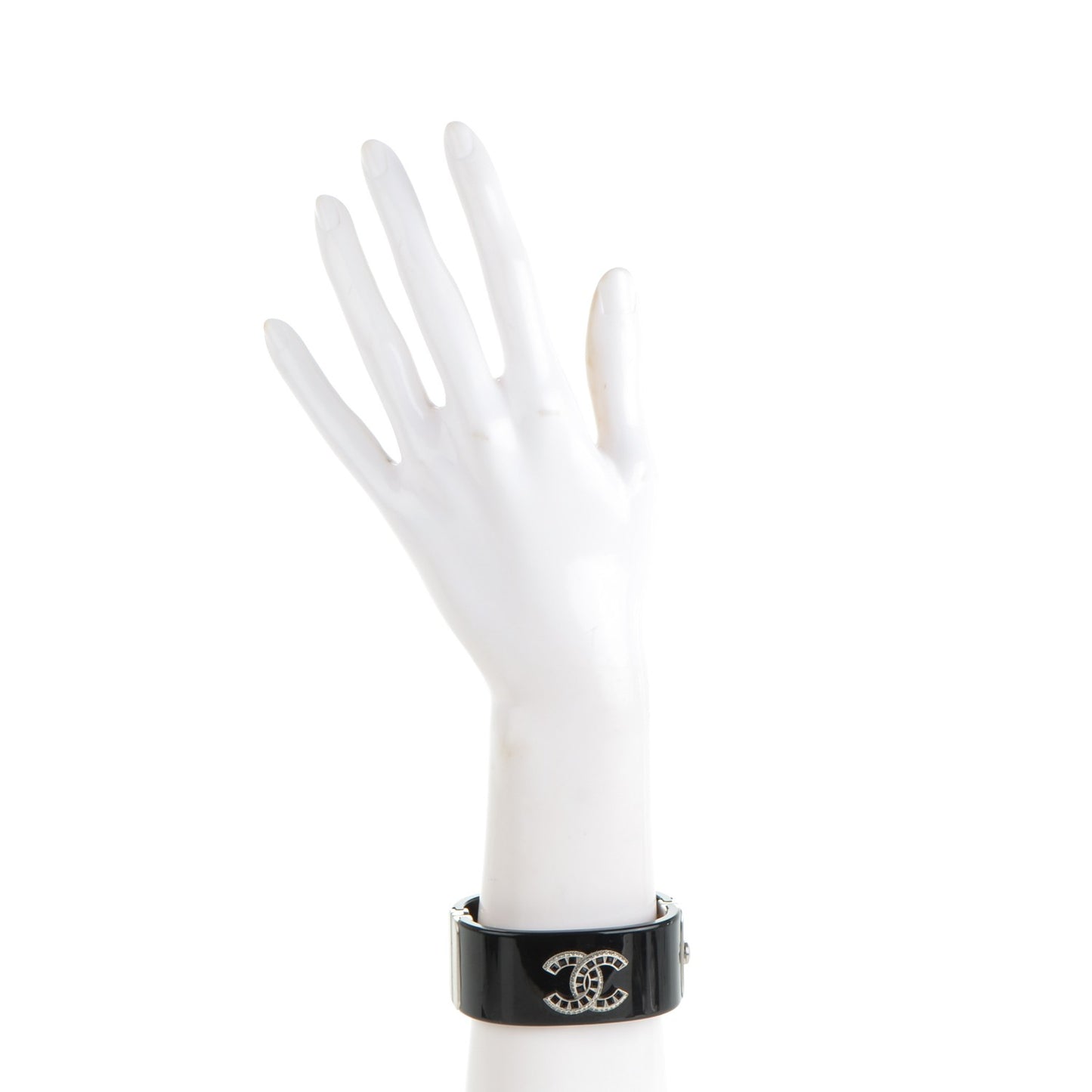 Resin Baguette Crystal CC Cuff Black