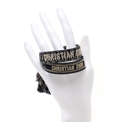 Christian Dior Woven Cotton J'Adior Friendship Bracelet Set Navy 2 of 6