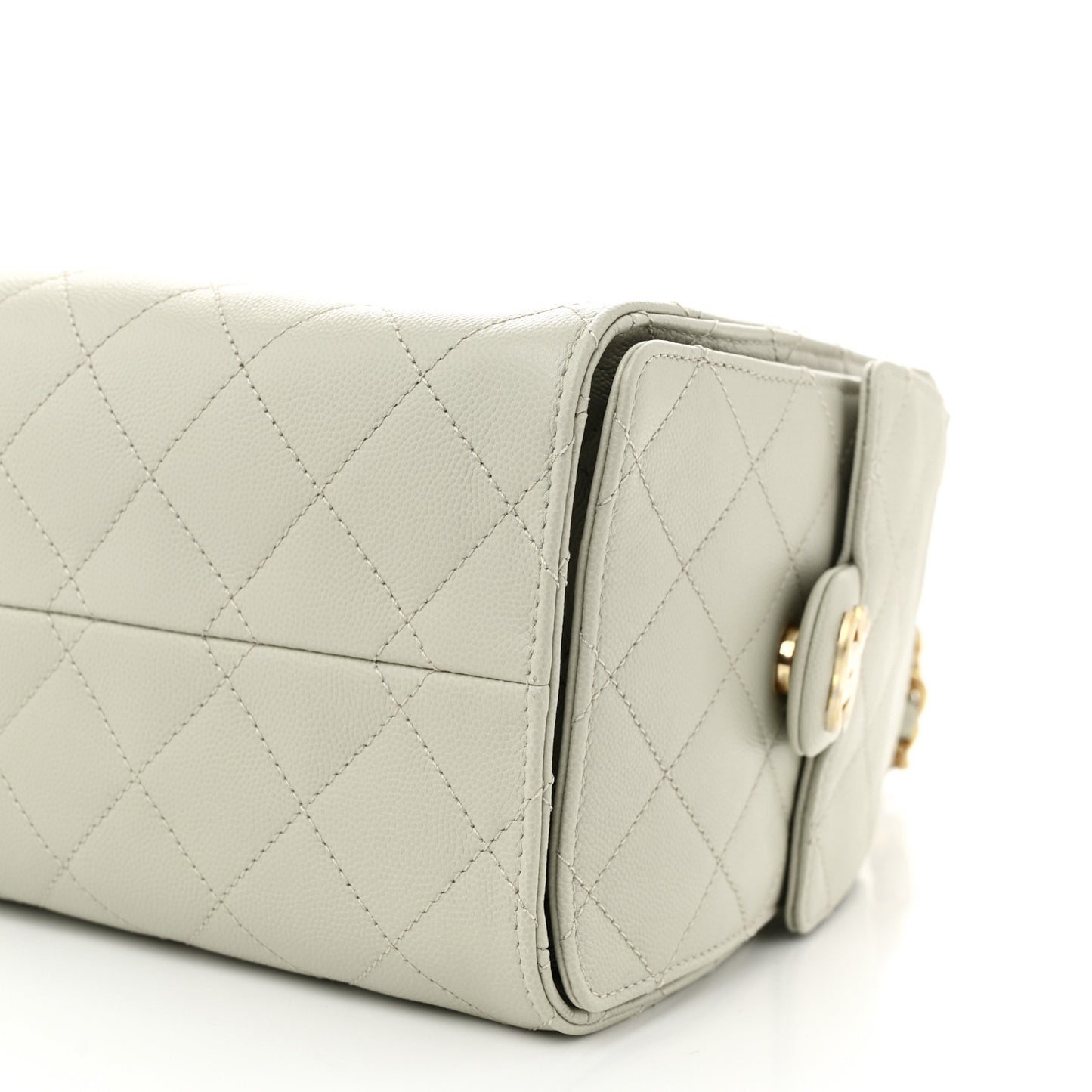 Caviar Quilted Small Chanel 25 Handbag Light Grey