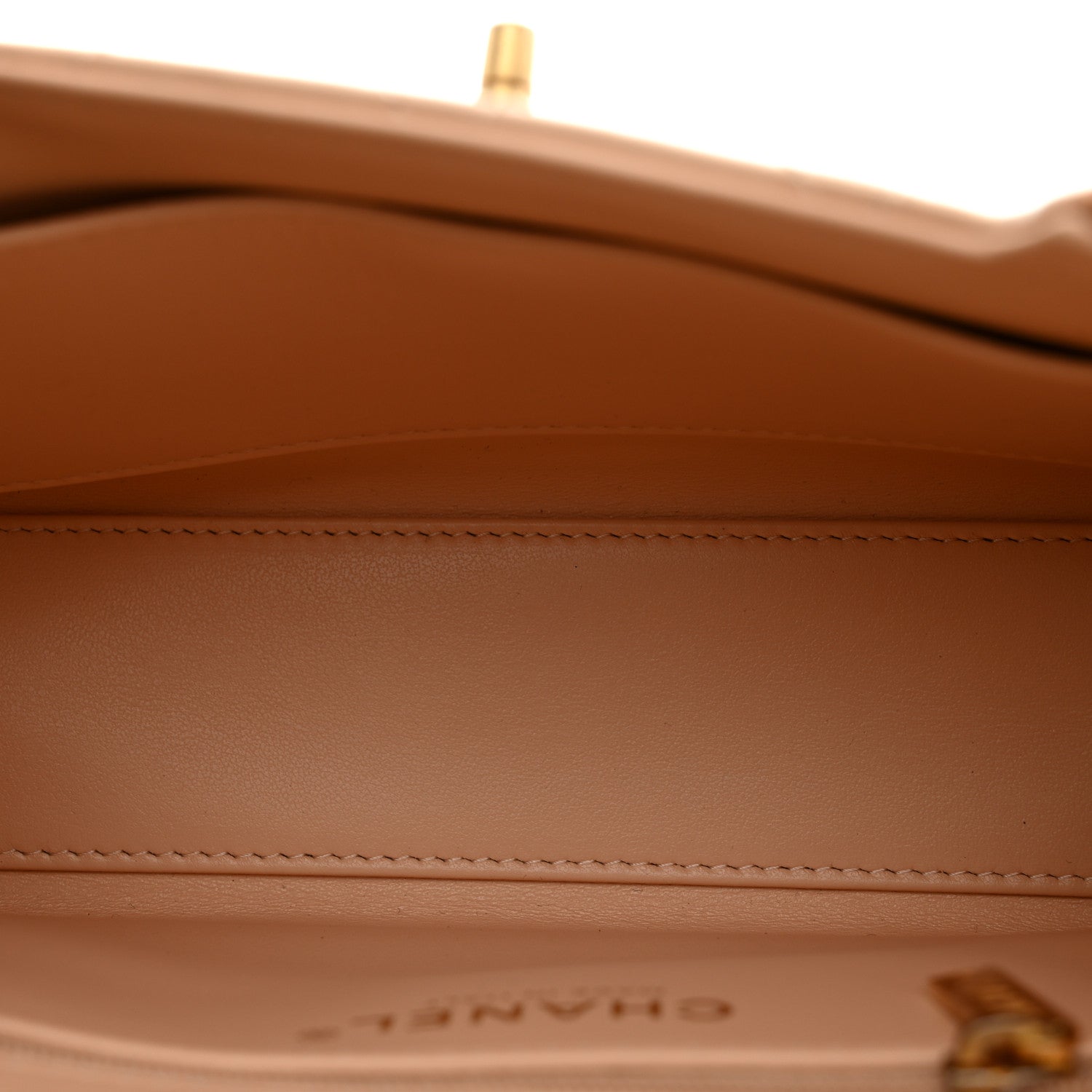 Chanel Shiny Aged Calfskin Quilted Nano Kelly Shopper Beige 5 of 11