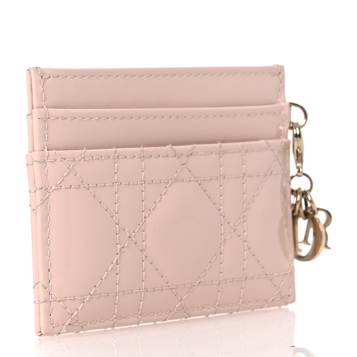 Christian Dior Patent Cannage Lady Dior Card Holder Powder Pink 3 of 15