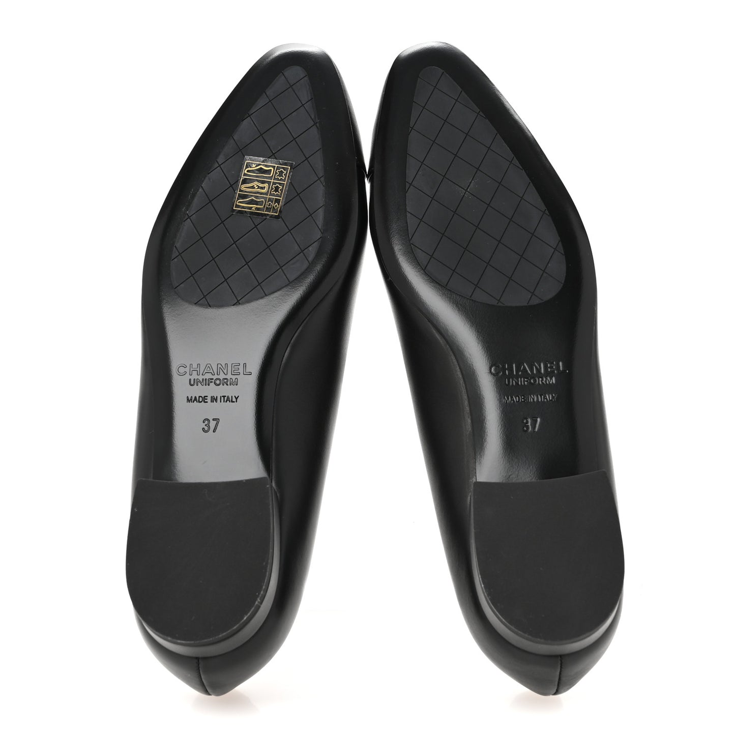 Lambskin Cap Toe Ballerina Flats 37 Black