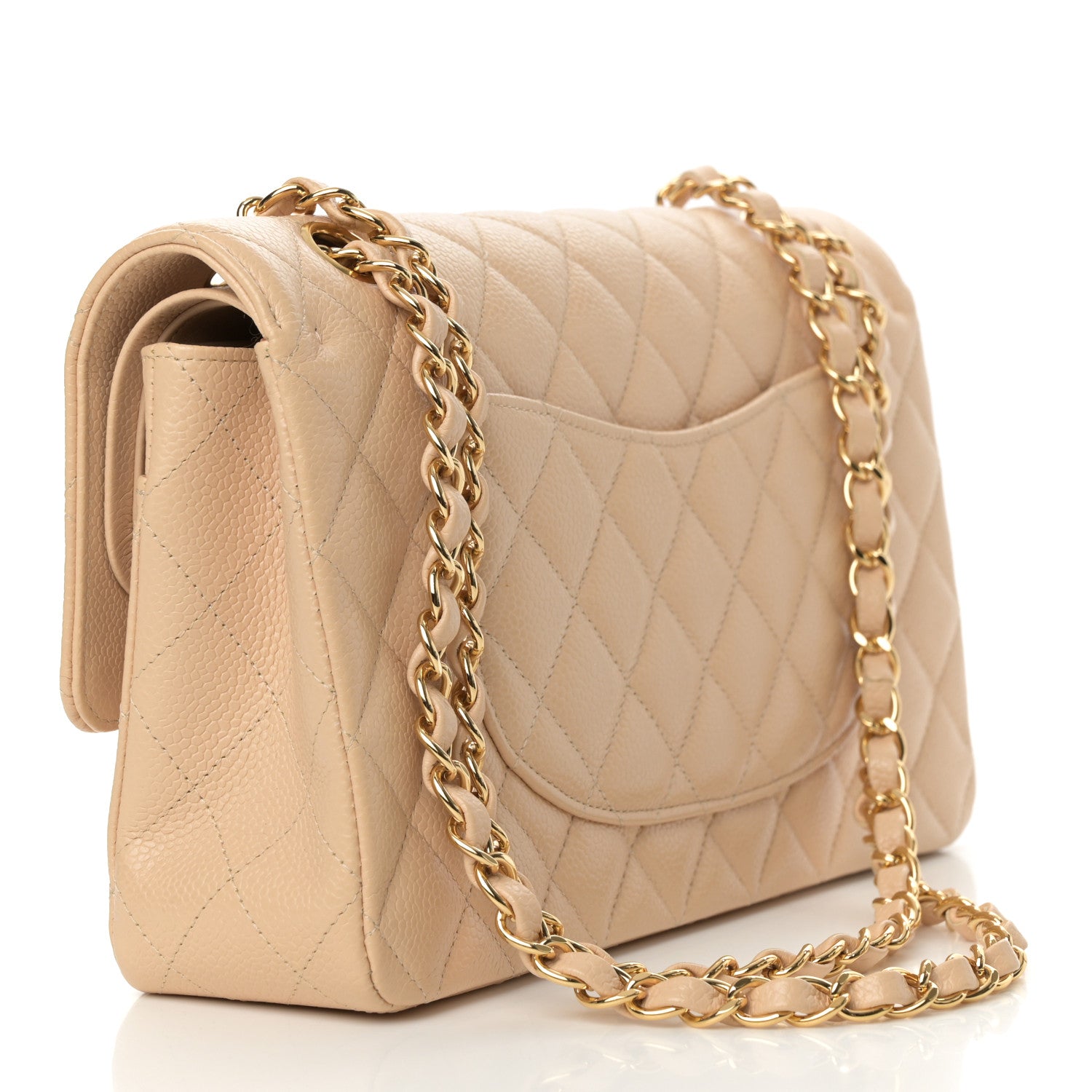 Chanel Caviar Quilted Medium Double Flap Beige 3 of 11