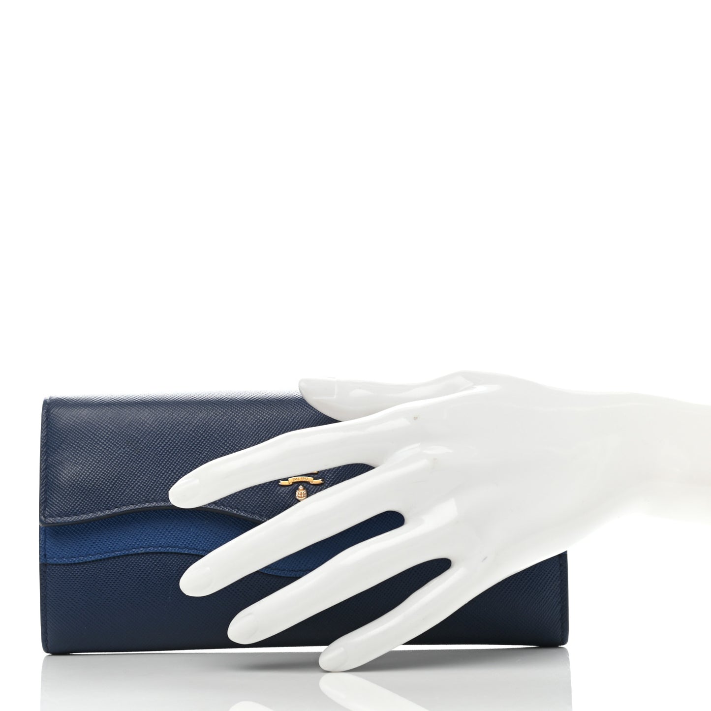 Saffiano Wave Continental Flap Wallet Bluette Azzurro